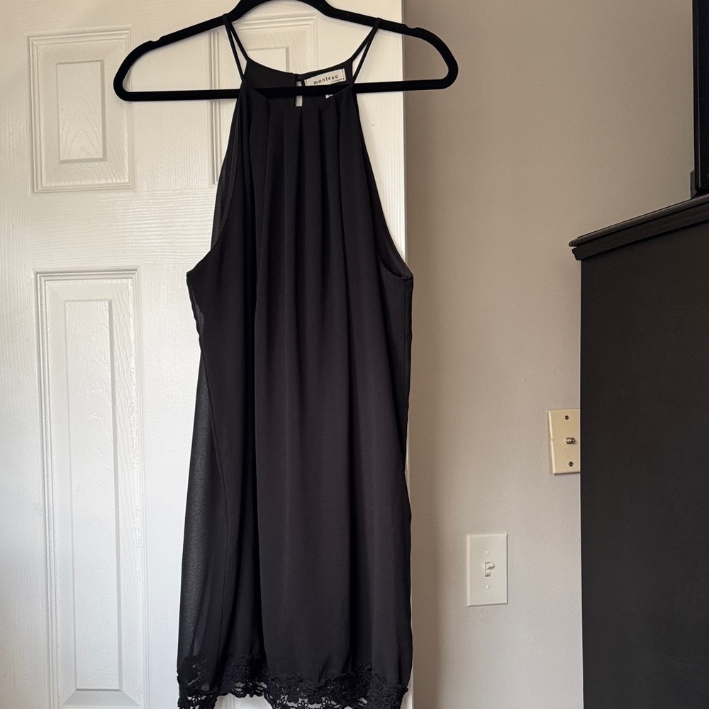 Monteau Black Halter Dress